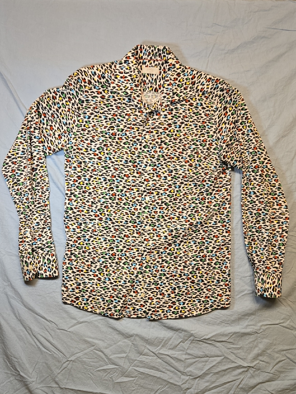 Eton Multicolor Leopard Print Button Down Slim Fit Casual Dress Shirt